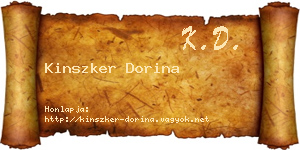 Kinszker Dorina névjegykártya